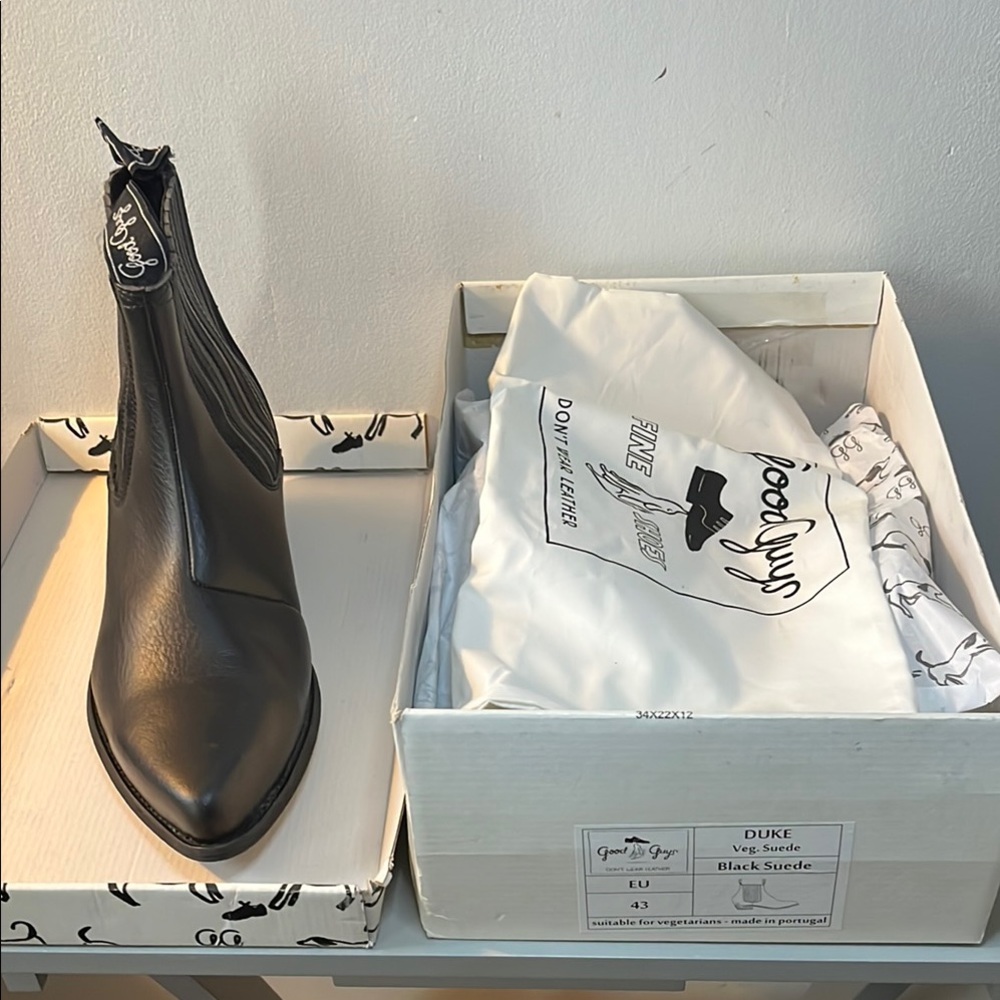 Sleek Black Vegan Leather Boots